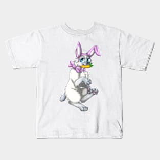 Bobtail BunnyCat: Blue Point (Pink) Kids T-Shirt